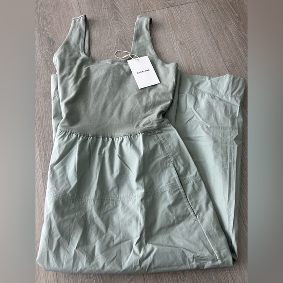 Everlane Supima jersey riviera dress Sage Green Sleeveless - Picture 2 of 5